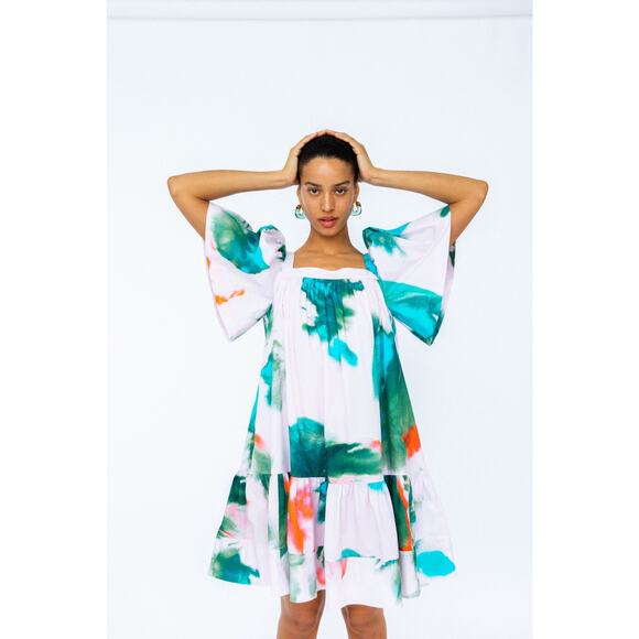 Tanya Taylor Serena Dress Pre-Fall 2021 Tie Dye Size L – No Belt, Loop Broken - Picture 1 of 9